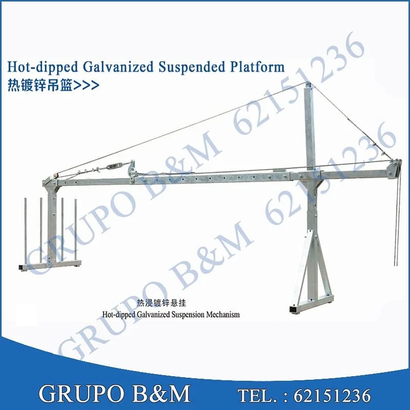 Sistema de suspensión galvanizado para guindolas